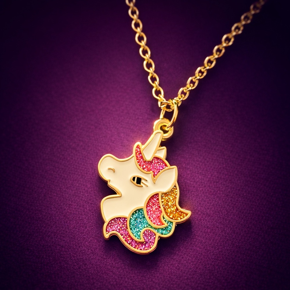 Unicorn Princess Glitter Necklace in Gift Box